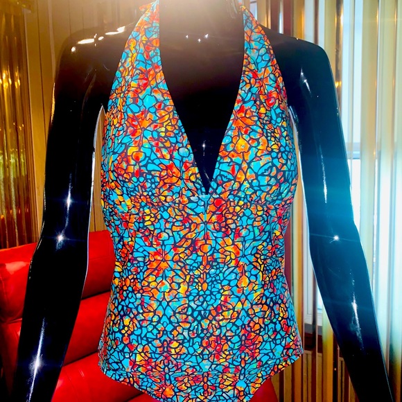 ONE PIECE SWIMSUIT W/BACK TIE UP - Picture 1 of 8